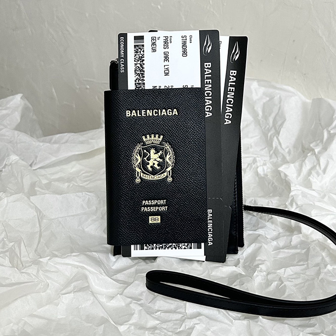 balenciaga crest passport zip wallet